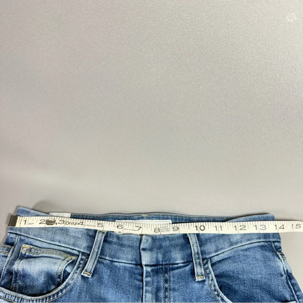Frank & Eileen “Derry” Blue Denim Straight Leg Frayed Hem Jeans